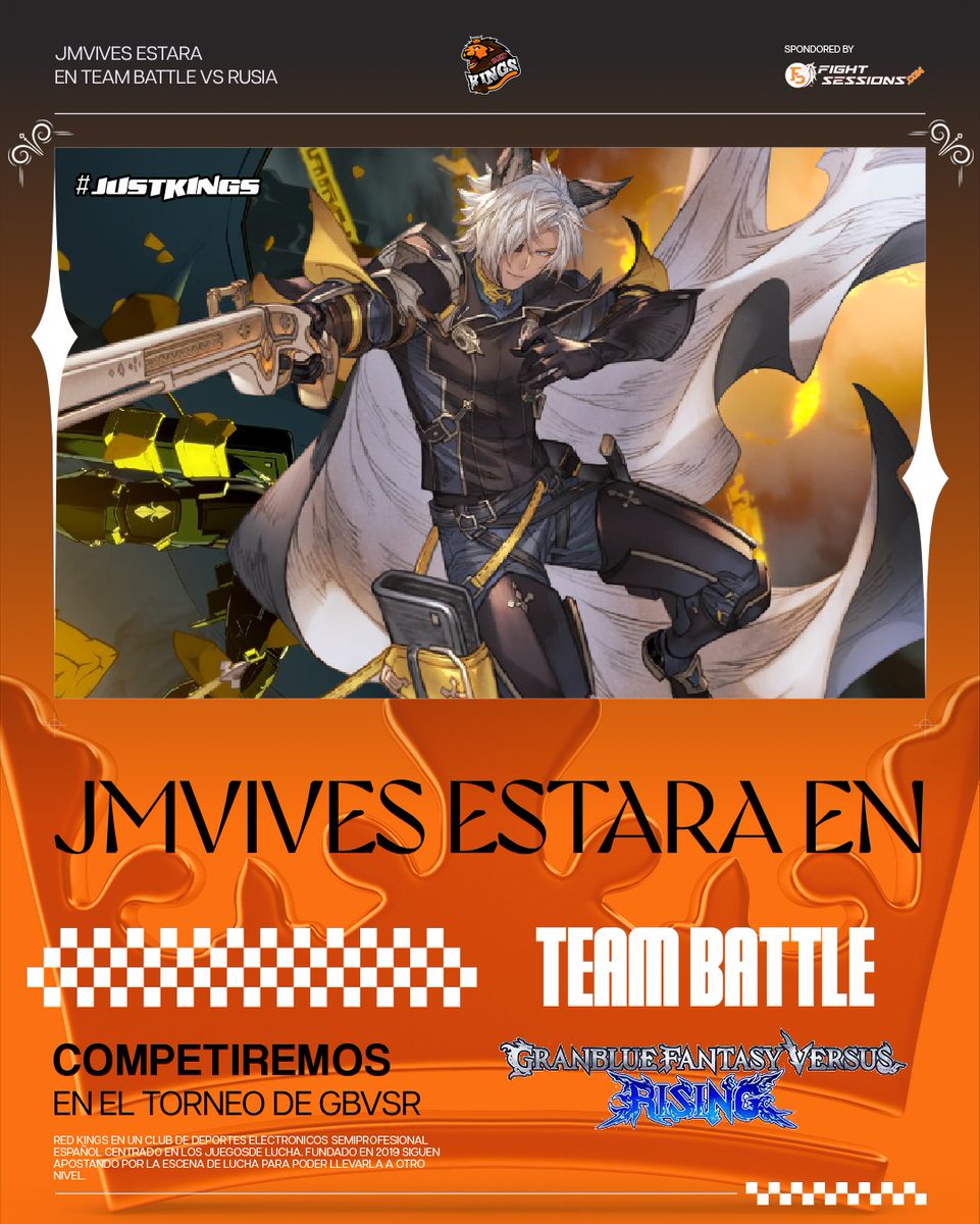 ⚔️ #GBVSR ⚔️

Está tarde tendremos a <a href="/jmvives7/">RKS | Jmvives</a> en un duelo por equipos de Europa 🆚 Rusia 🔥🔥

El duelo dará comienzo a las 18:00 y podréis verlo a través de: twitch.tv/gbvsru 👀👀

¡Mucha suerte! 🙌🏼🙌🏼🙌🏼

#JUSTKINGS🦁👑