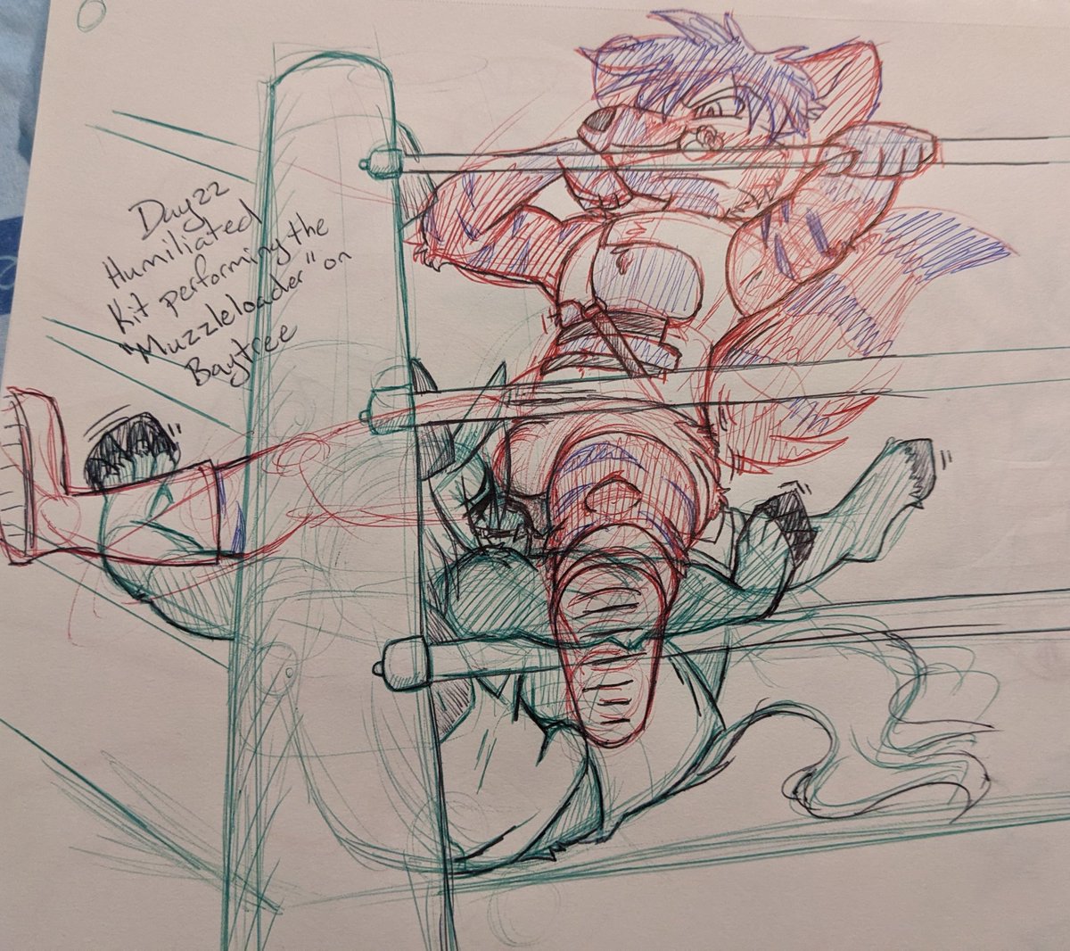 Fightober Day 22 Humiliated

Kit the striped hyena doing his infamous Muzzleloader (modified bronco buster) on Baytree the horse
#fightober #fightober2025 #humiliated