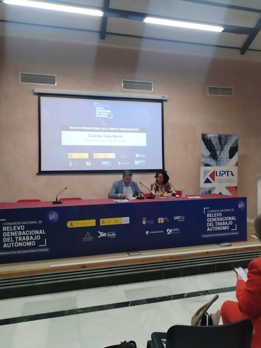 Continúa el Congreso Nacional de Relevo Generacional del Trabajo Autónomo con la ponencia "Políticas Públicas para el relevo generacional" que imparte el Delegado Provincial del <a href="/empleo_SEPE/">SEPE</a> en Huelva, Antonio Alvarado
<a href="/EDUARDOABADSABA/">Presidente UPTA España</a>