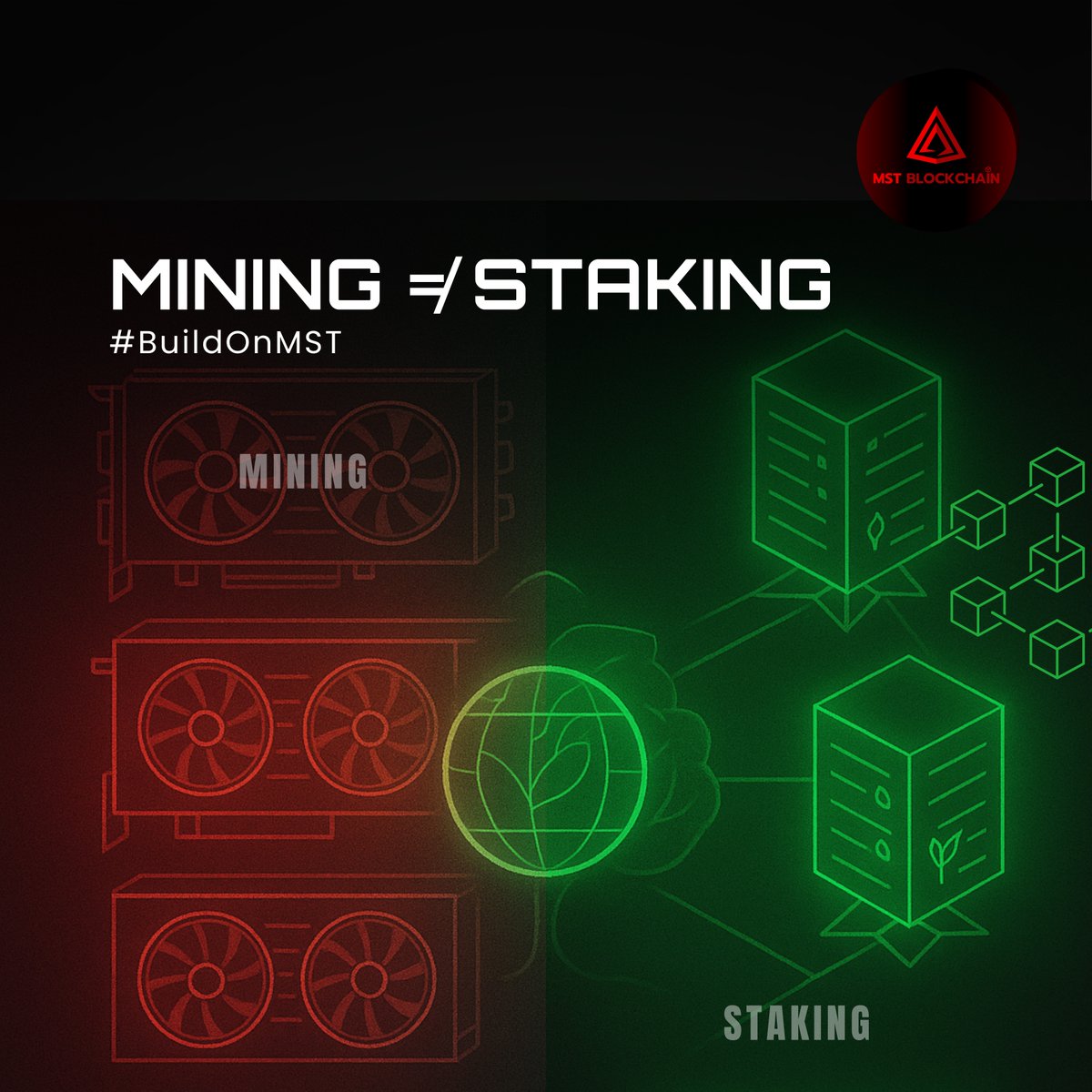 MSTBlockchain's tweet image. ⚡ Fact #9: Mining ≠ Staking
Mining burns energy.
Staking builds consensus. 🌱
In the MST Blockchain ecosystem, validators earn by securing the network — not consuming power.
Sustainable. Scalable. Smart. 💎
#MSTBlockchain #Web3 #BlockchainFacts #Staking #Layer1 #PoSA…
