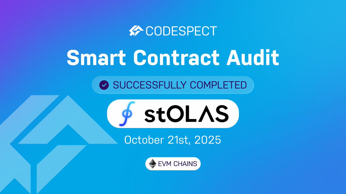 CODESPECT's tweet image. Audit completed! ✅
CODESPECT audited @lst_olas, a liquid staking protocol for OLAS that enables cross-chain staking and allows users to earn rewards while maintaining liquidity through the stOLAS token.
This was a highly interesting and complex audit that led to the discovery…