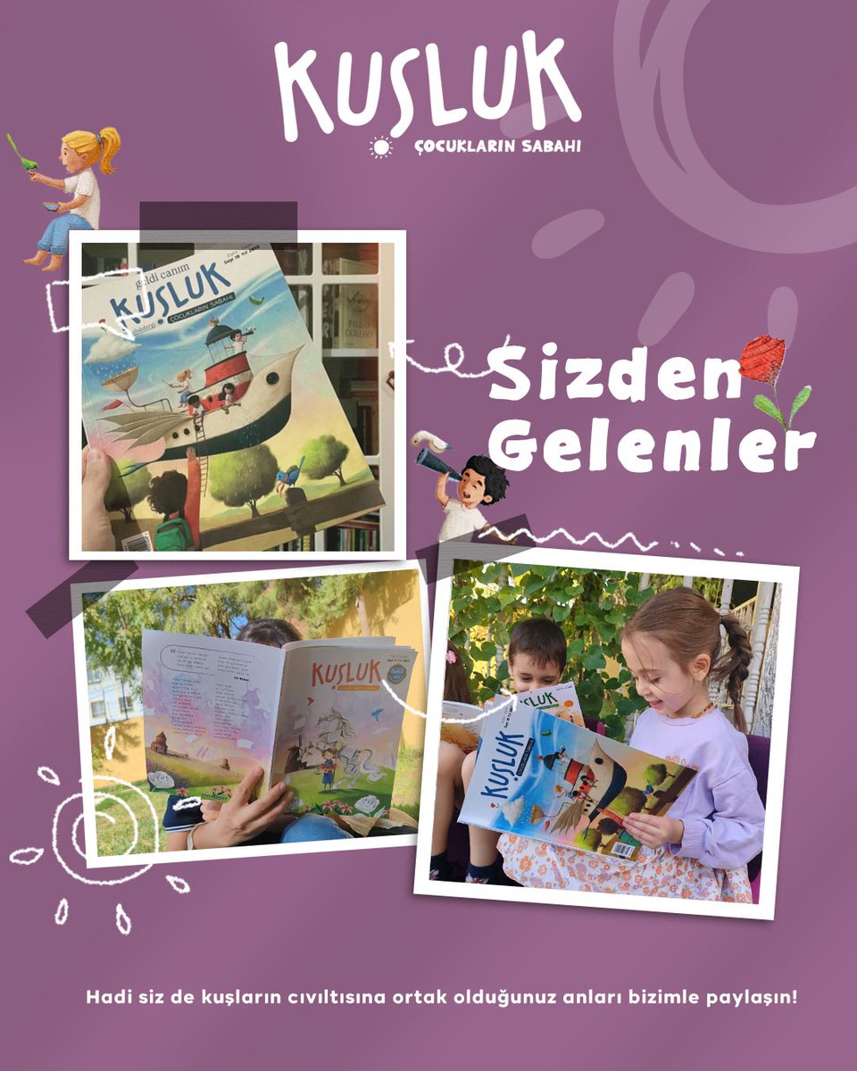 Sizden gelenlerde bu hafta! 💫

✨ Hadi, siz de kuşların cıvıltısına ortak olduğunuz anları bizimle paylaşın!🐦🌿

#kuslukdergi
#tulukitap
#cocukdergisi
#cocukmasalları
#cocukhikayeleri