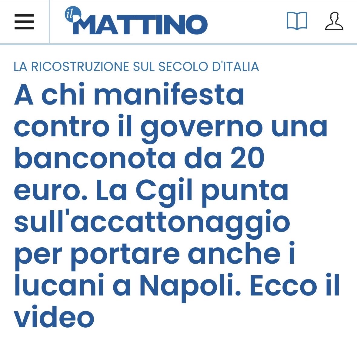 lapiera7's tweet photo. «Una banconota da 20 euro promessa ai partecipanti alla manifestazione contro il governo, che si è svolta a Napoli sabato. C’è un audio che, riportiamo che sta circolando da alcune ore su Whatsapp e sta gettando pesantissime ombre sulla manifestazione di sabato 20 maggio a Napoli, organizzata da Cgil, Cisl e Uil».

https://t.co/RQVoL8wA8T