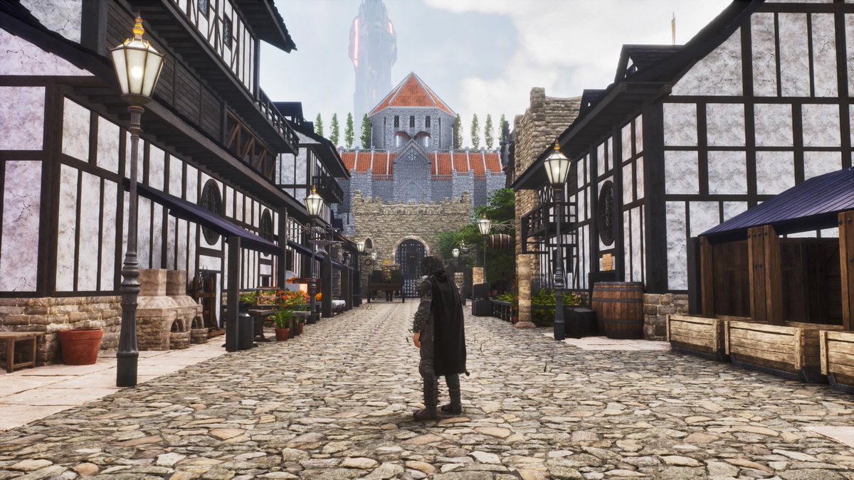 cfcsoccer36's tweet image. あげ忘れていたラグナ拠点🏰
城下町をイメージしました😌
お城スキンと関係MODが優秀!
長らくいるマップなので少しずつ
建築していく予定🦖
#ARKSurvivalAscended 
#Arkphotmode
#ASA