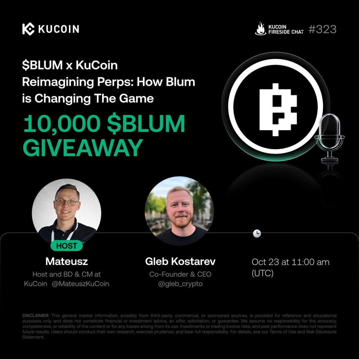 🔥 Join our #KuCoinFireSideChat with <a href="/blumcrypto/">Blum</a>!

🎁10,000 $BLUM to win!

1. Follow <a href="/kucoincom/">KuCoin</a>, <a href="/BC_KuCoin/">BC Wong</a> &amp; <a href="/blumcrypto/">Blum</a>
2. Join the space: x.com/i/spaces/1OdKr…
3. Complete Gleam form: gleam.io/oNu5D/kucoin-x…

Show your support to $BLUM on #KuCoin now⤵️