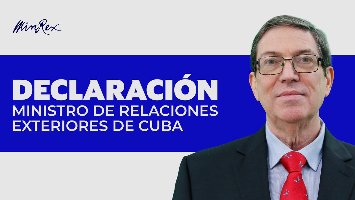 HOY, <a href="/BrunoRguezP/">Bruno Rodríguez P</a> ofrecerá declaraciones a la prensa nacional y extranjera.

⏰️ 10:00 am (hora de Cuba)

📽️ En vivo por Cubavisión, Cubavisión Internacional, Radio Rebelde, Radio Habana Cuba y plataformas <a href="/CubaMINREX/">Cancillería de Cuba</a>.