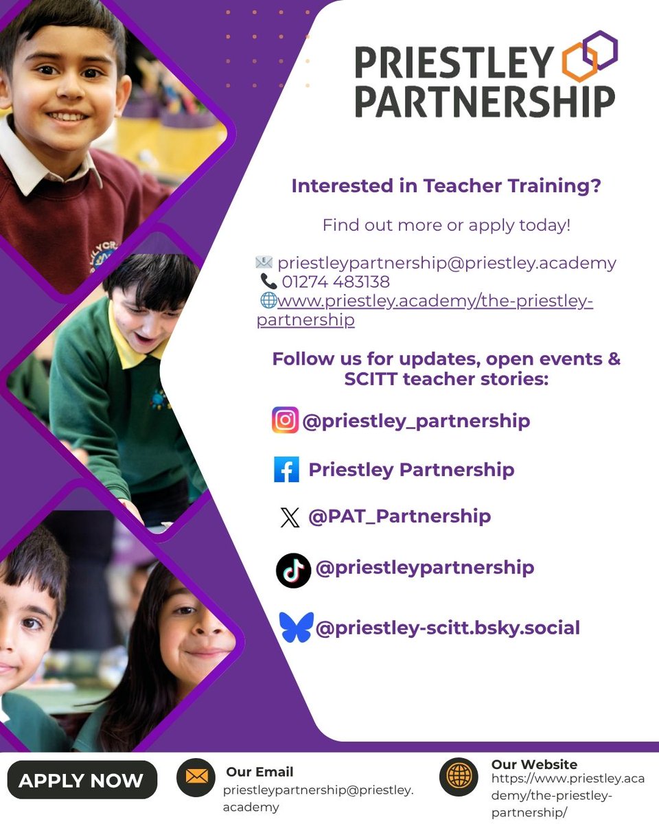 A huge well done to our #SCITT teachers on completing your first half term! 🎉 You’ve made a brilliant start.

Thinking about teaching? 📚 Apply now to train with the <a href="/PAT_Partnership/">Priestley_Partnership</a>   
gov.uk/apply-for-teac…

#SCITT #TrainToTeach #PriestleyPartnership