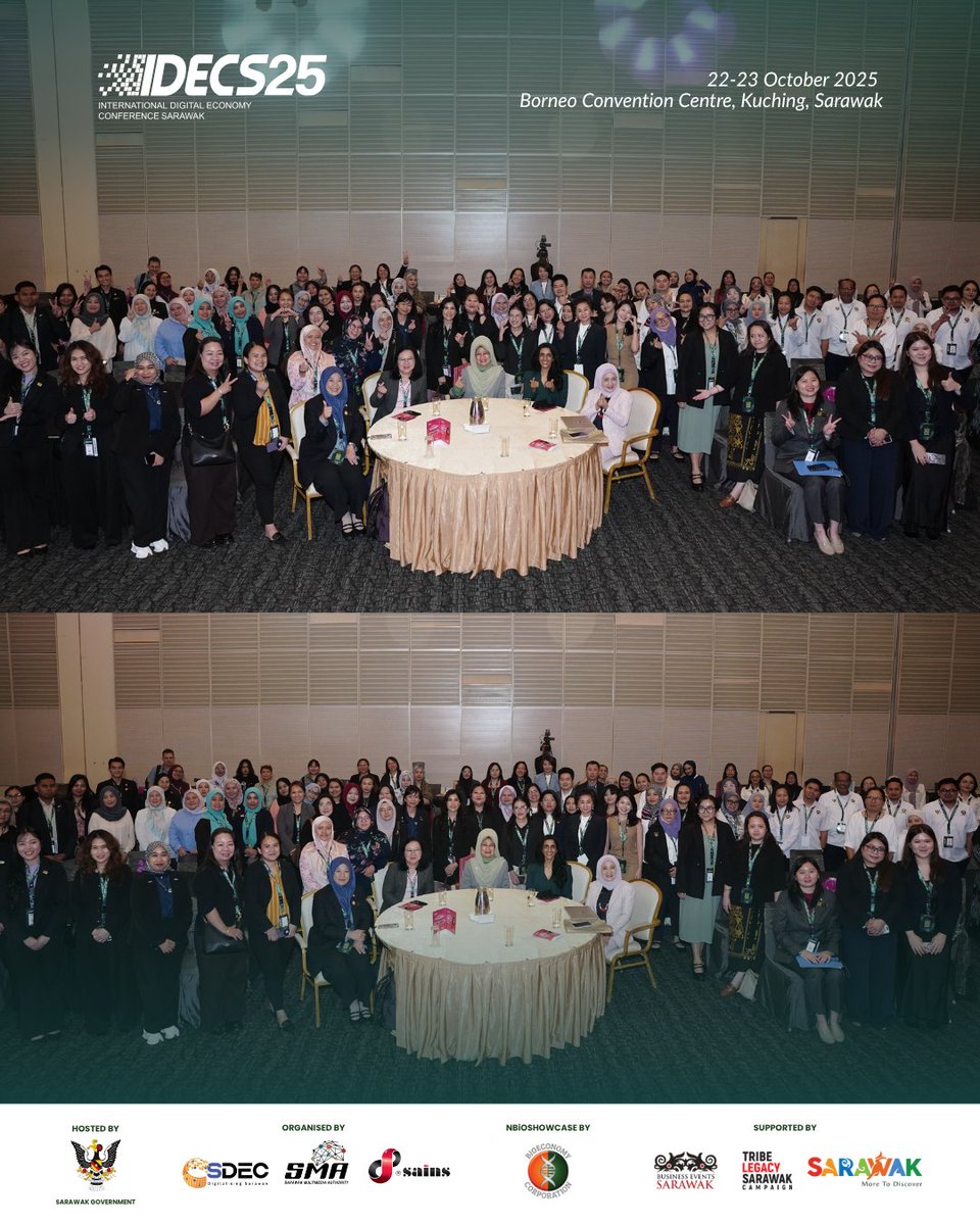 SDECBerhad's tweet photo. With sessions on AI, the green economy, and data-driven impact, SHE-TECH is where tech gets a new lens - powerfully diverse and unstoppable. The future is powered by women, built for everyone. Follow along and keep up with the conversations that matter.

#IDECS25 #SDEC #SheTech #DigitalEconomy #AI #Sarawak #GenAI #Sustainability #GreenTech #Conference #Networking