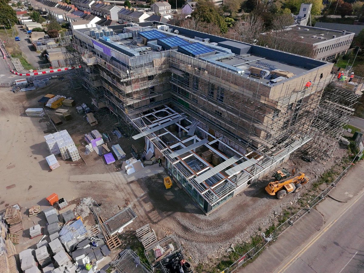 We are back on site at Sunnyside Wellness Village, Bridgend to complete the last visit of our contract to detail, supply and install 2,200M2 Metfloor 60 and 5,700No. Shear Studs. All reinforcement  preparation, pouring and finishing by NSD