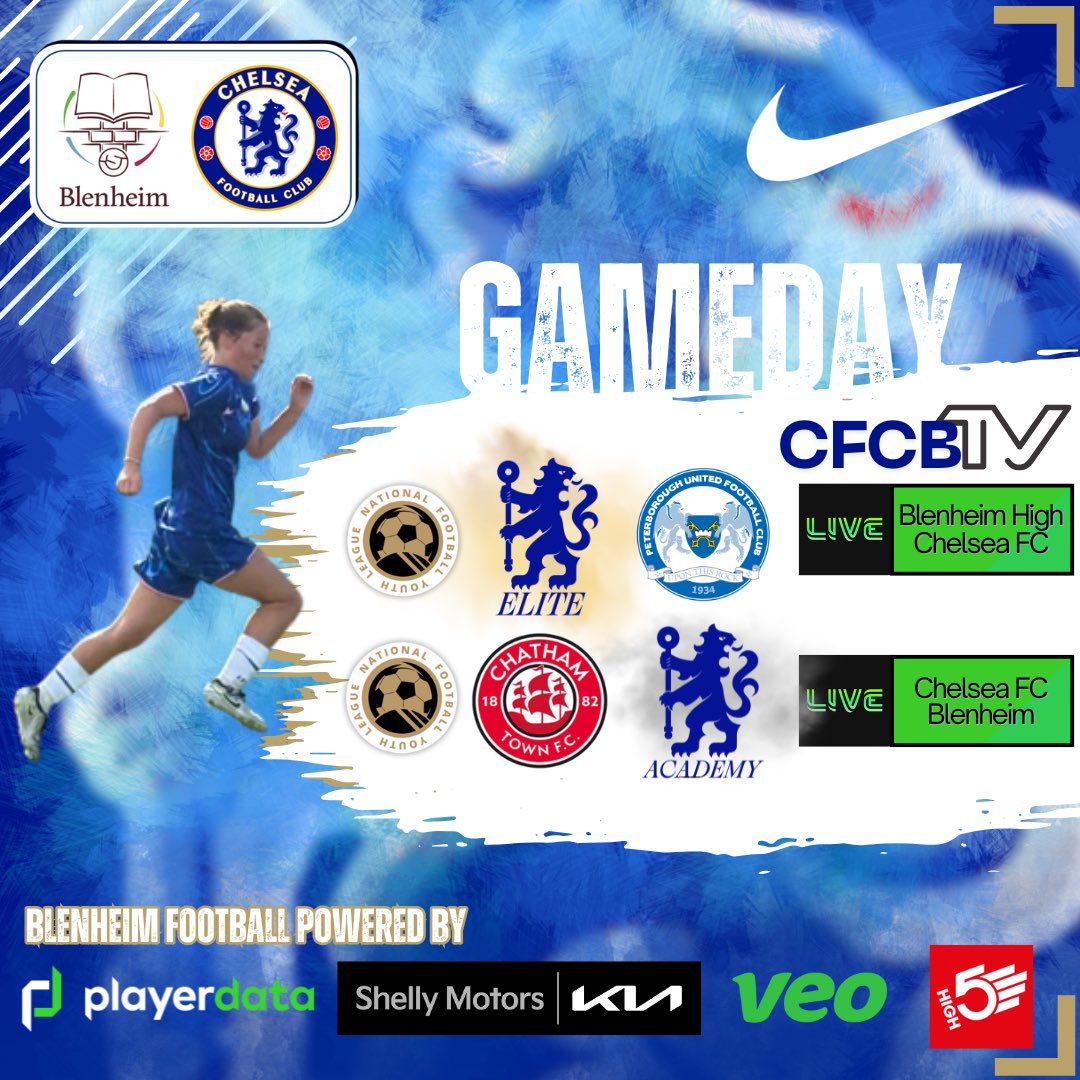 🏆 Gameday 🏆

<a href="/NFYLU19U23/">National Football Youth League</a> action and it’s live on CFCBTV 📺

Blenheim football 🤝 powered by <a href="/Shellymotors/">Shelly Motors</a> <a href="/veotechnologies/">Veo</a> <a href="/PlayerData/">PlayerData</a> 

#here2Rise
#teamblenheim