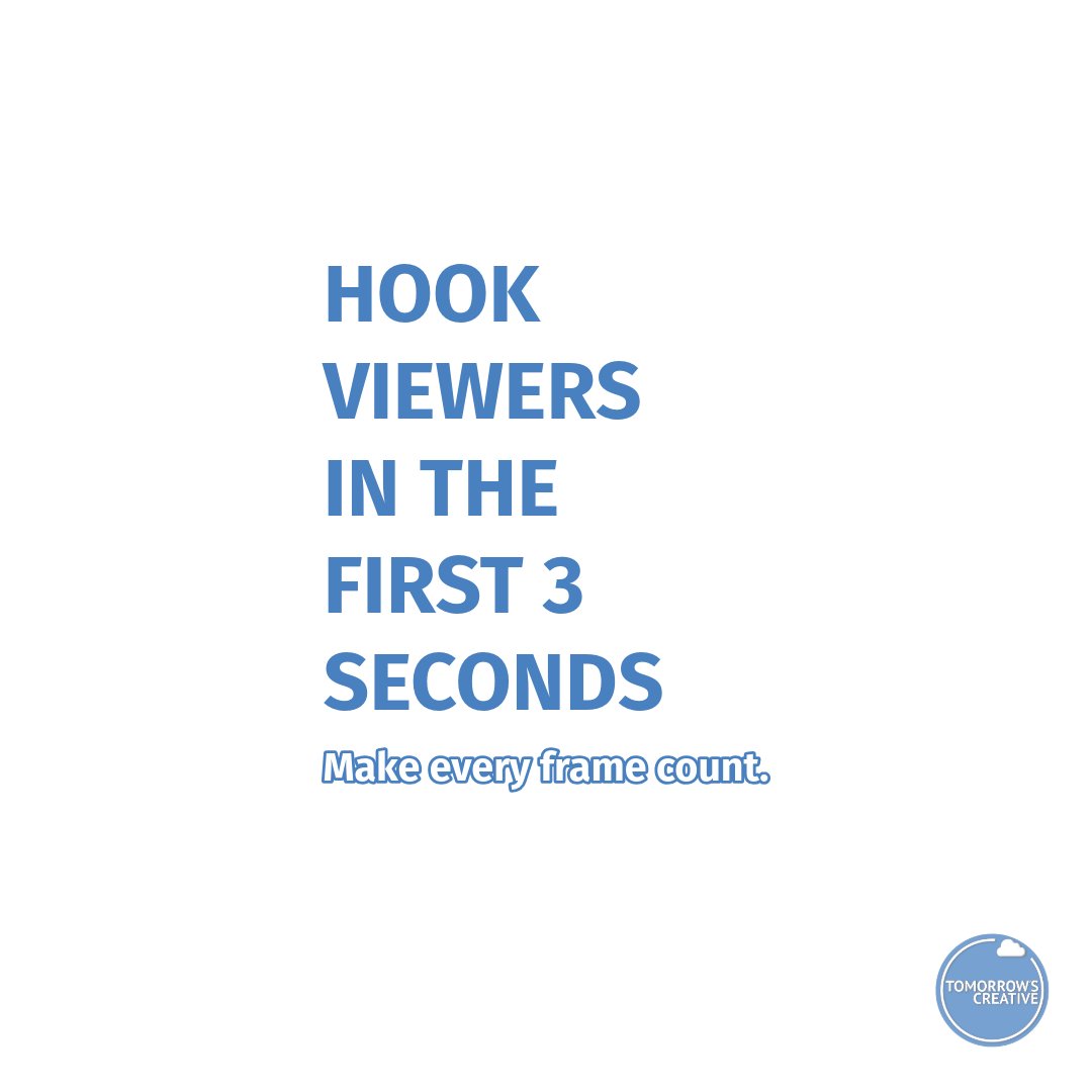 🎬 You’ve got 3 seconds to hook your audience.

Start strong, speak to emotion, keep the energy high.

⚡️ Stories that connect. Content that converts.

🎥 <a href="/TomorrowsLtd/">Tomorrow’s Creative</a> | tomorrowscreative.com

#VideoMarketing #TomorrowsCreative