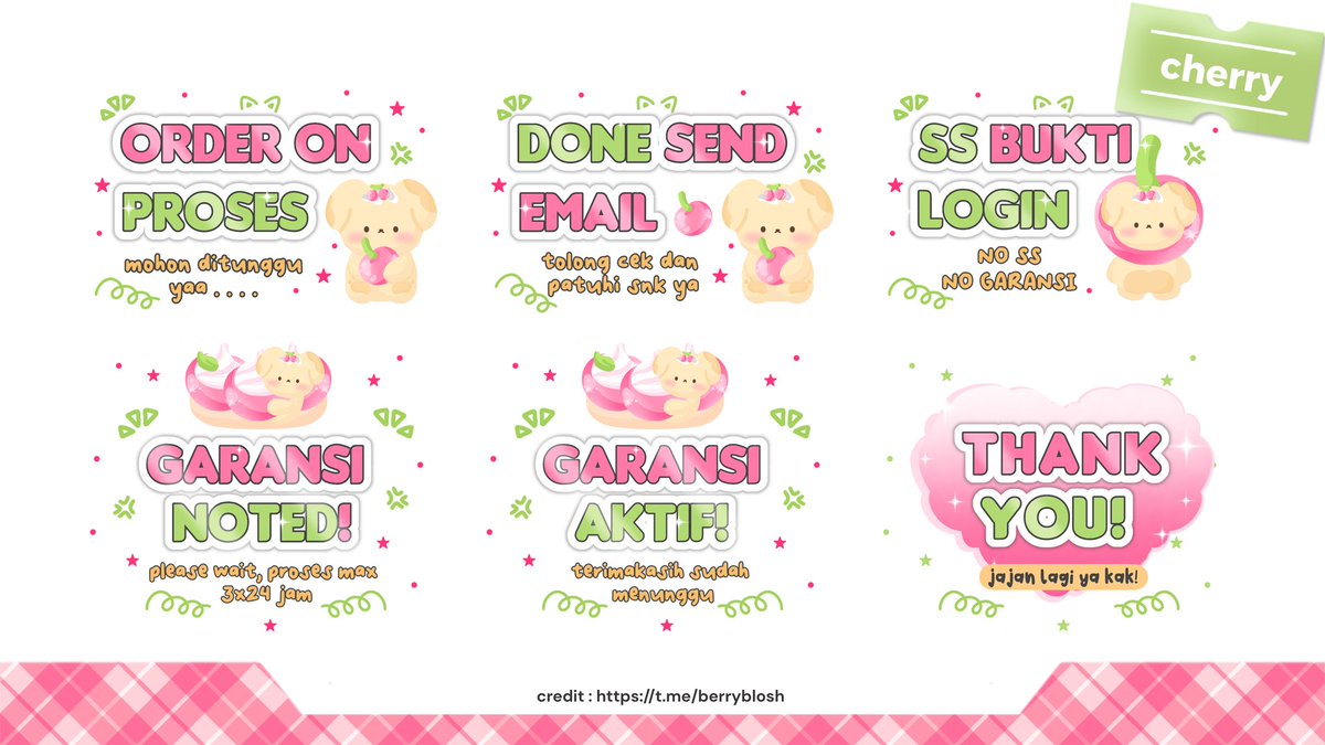 adeslle's tweet image. ^____=3  repost will be appreciated! 

 ׁ  🍮⤾ haii adelle membawa 8 ready stock sticker pack wa khusus ba, price cek alt, free re-text, mari jajan! ᭺ ࣪  🍓

#zonauang #zonajajan