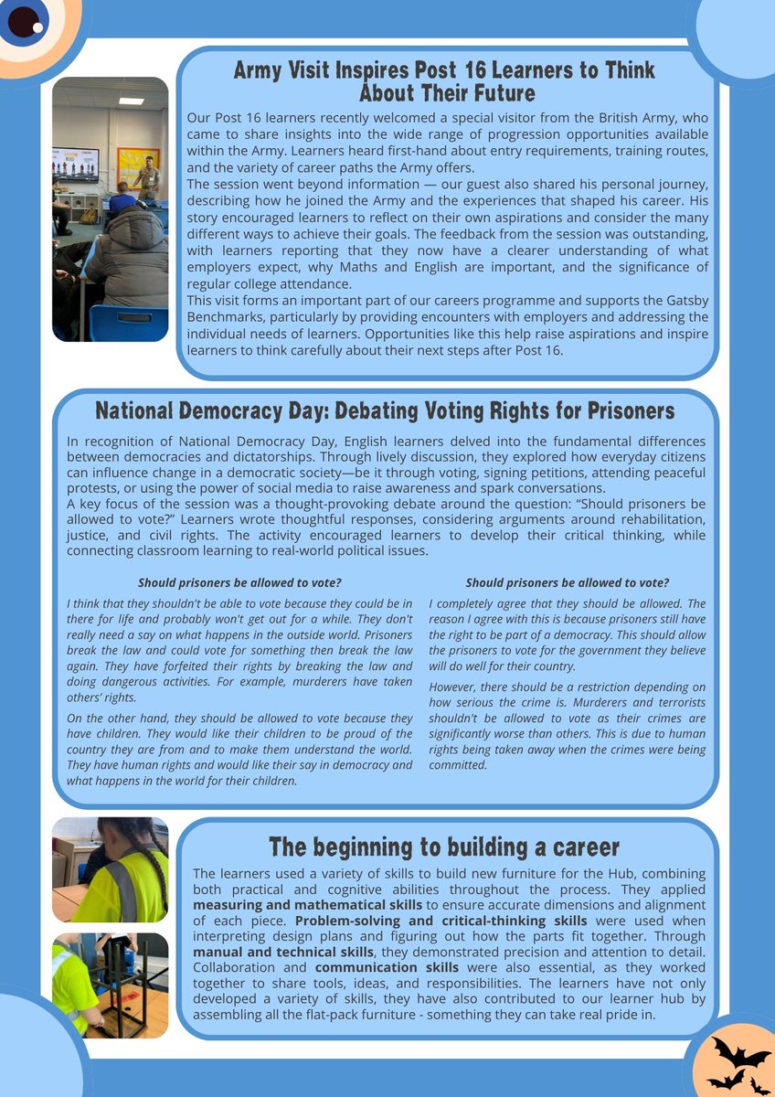 SolutionsNCL's tweet image. Be sure to check out this half terms newsletter! Our Trust will be closed on Fri the 24th for our staff training day, therefore we will break up as normal on Thursday the 23rd and will welcome all back on Mon 3rd of November, after a well deserved break!
solutions.tanmat.org/news-and-event…