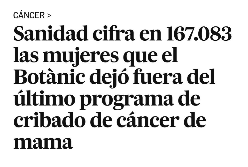🔴El Gobierno de PSPV y Compromís dejó a 167.083 mujeres valencianas sin mamografías, y eliminó el segundo cribado.

Pero <a href="/joanbaldovi/">Joan Baldoví ;)</a> y la izquierda no te lo contarán. Carroñeros e hipócritas👇🏻
