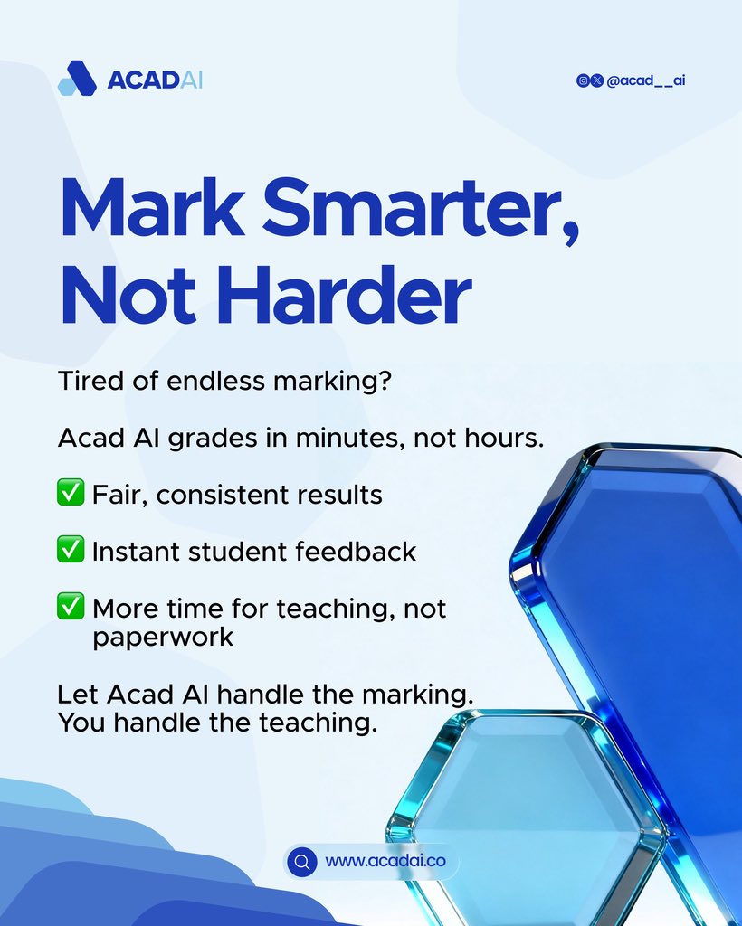 acad__ai's tweet image. I am something, I help teachers grade faster and without stress, what am I? 🤔

Acad AI