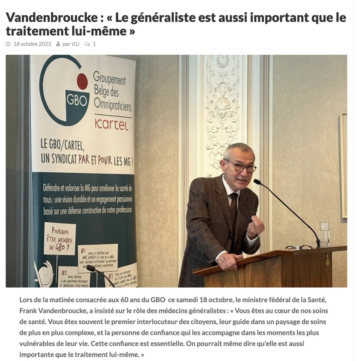 🇧🇪 En Belgique, le ministre de la Santé dit : "Le généraliste est aussi important que le traitement lui-même "
🇫🇷 En France, notre nouvelle ministre leur parle de “fraude”, de “MSO”, de coûts et de redressement des comptes
2 visions. 2 systèmes
Le symbole dit tout

<a href="/FMFofficiel/">FMF_Fédération des Médecins de France</a>