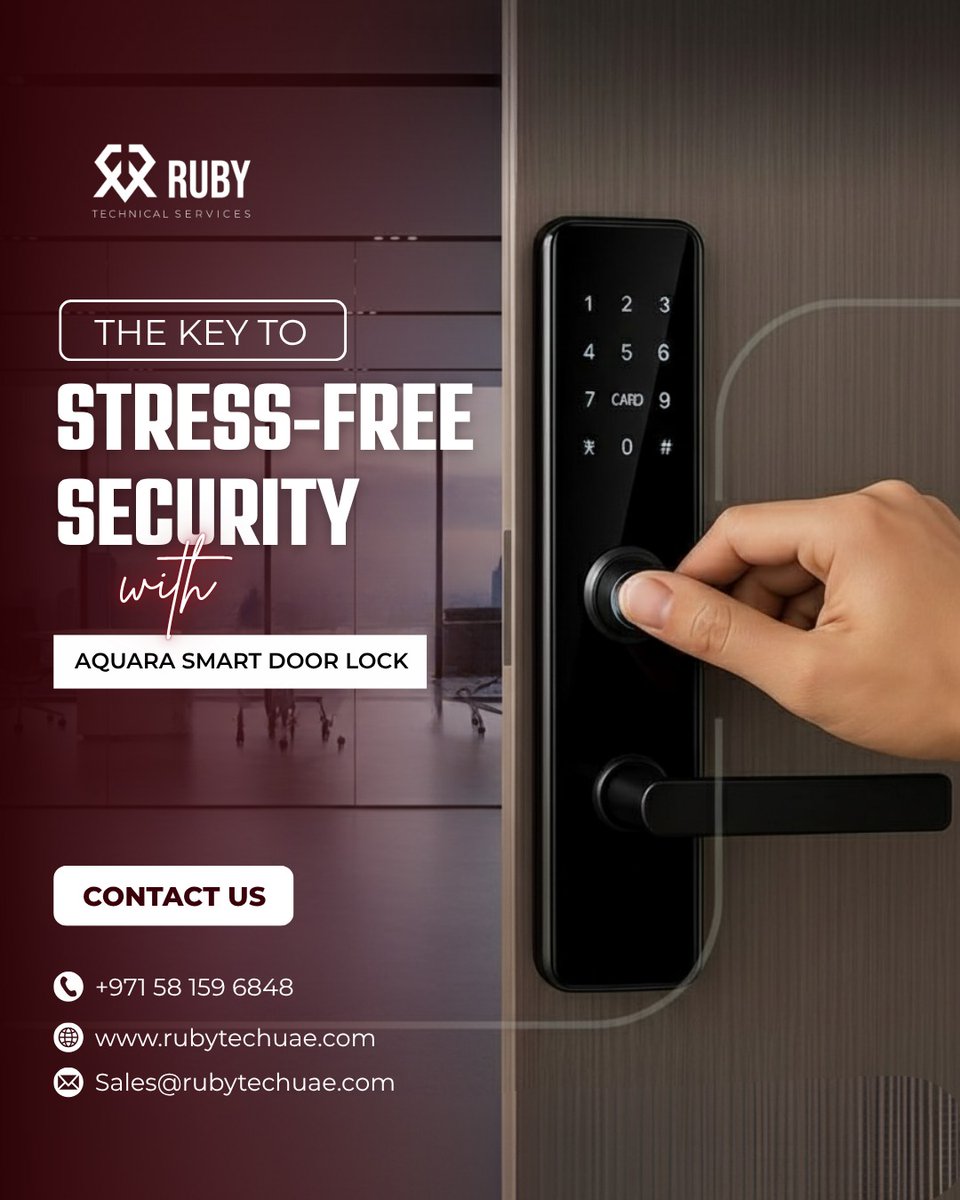 rubytechuae's tweet image. 🔐 Upgrade your security the smart way!
Experience peace of mind with the Aqara Smart Door Lock — convenience, control &amp;amp; safety in one touch. 💡

🌐 rubytechuae.com

#SmartSecurity #Aqara #RubyTechUAE #SmartHome #TechInnovation #UAE
