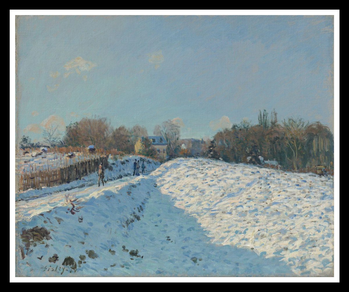 abderoud's tweet image. "Snow Effect in Louveciennes", 1874
By Alfred Sisley (1839–1899).