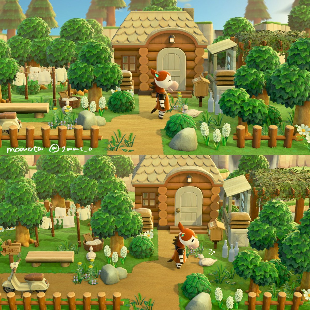 2mmt_o's tweet image. .
「いいお天気ですね~!(ジー…👀)」
 #あつ森 #あつまれどうぶつの森
 #acnh #AnimalCrossing