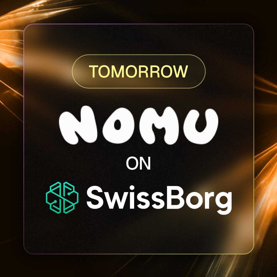🚨 Nomu Raise on <a href="/swissborg/">SwissBorg</a> Alpha Tomorrow! 🐡🔥

<a href="/EatwithNomu/">Nomu</a> is the Spend-to-Earn marketplace on @Solana.
Buy products early. Earn when they sell. 🥊

💰 Raise Target: $50K
💎 FDV: $1.5M
🚀 Raise on <a href="/BorgPadHQ/">BorgPad</a>: October 27
🎉 TGE: October 28

Get ready, serious things start