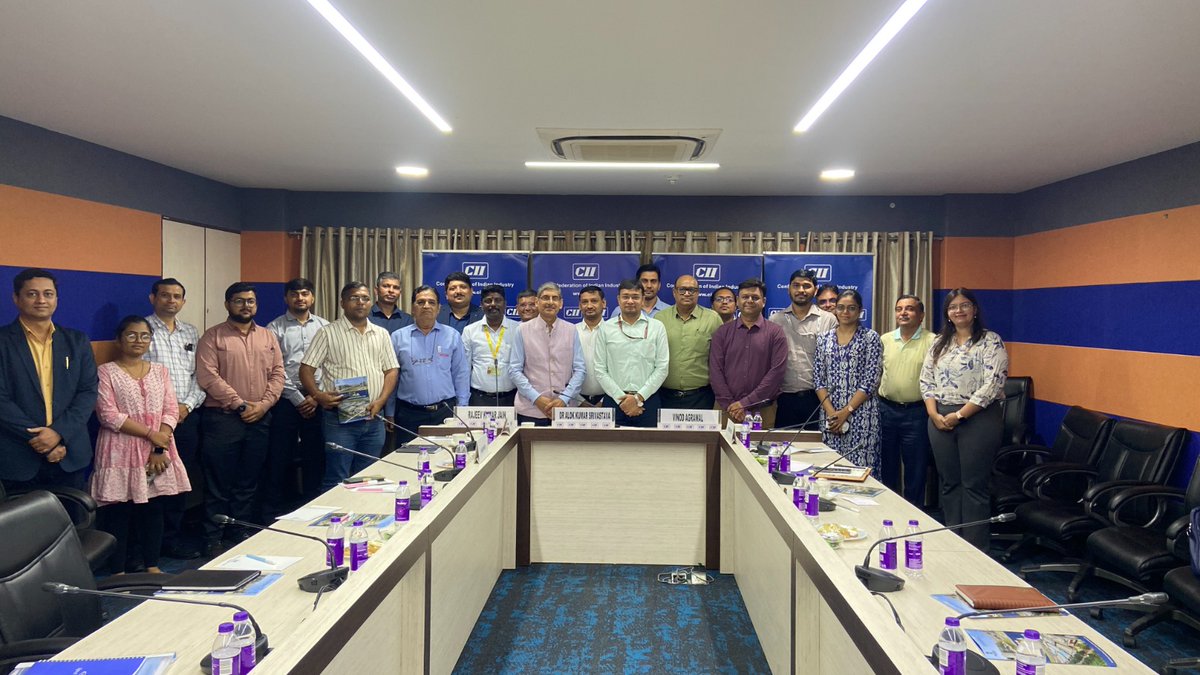 A meeting with leading industry representatives was held at CII House, Ahmedabad to explore establishing an NTH testing facility in #Dholera. Session was co-chaired by Dr. Alok Srivastava, DG, National Test House (#NTH), <a href="/MoCA_GoI/">MoCA_GoI</a> and Shri Rajeev Kumar Jain, Advisor, #NICDC.