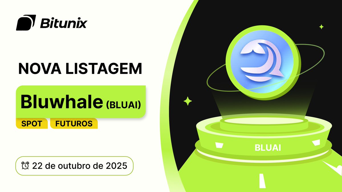 BitunixPT's tweet image. 🚨ALERTA NOVA LISTAGEM🚨

Anunciamos que o token $BLUAI já se encontra disponível para negociação na Bitunix

Como comprar em spot👉 bitunix.com/spot-trade/BLU…
Como negociar em futuros👉 bitunix.com/contract-trade…

Saiba mais👉 bitunix.com/coin-introduce…