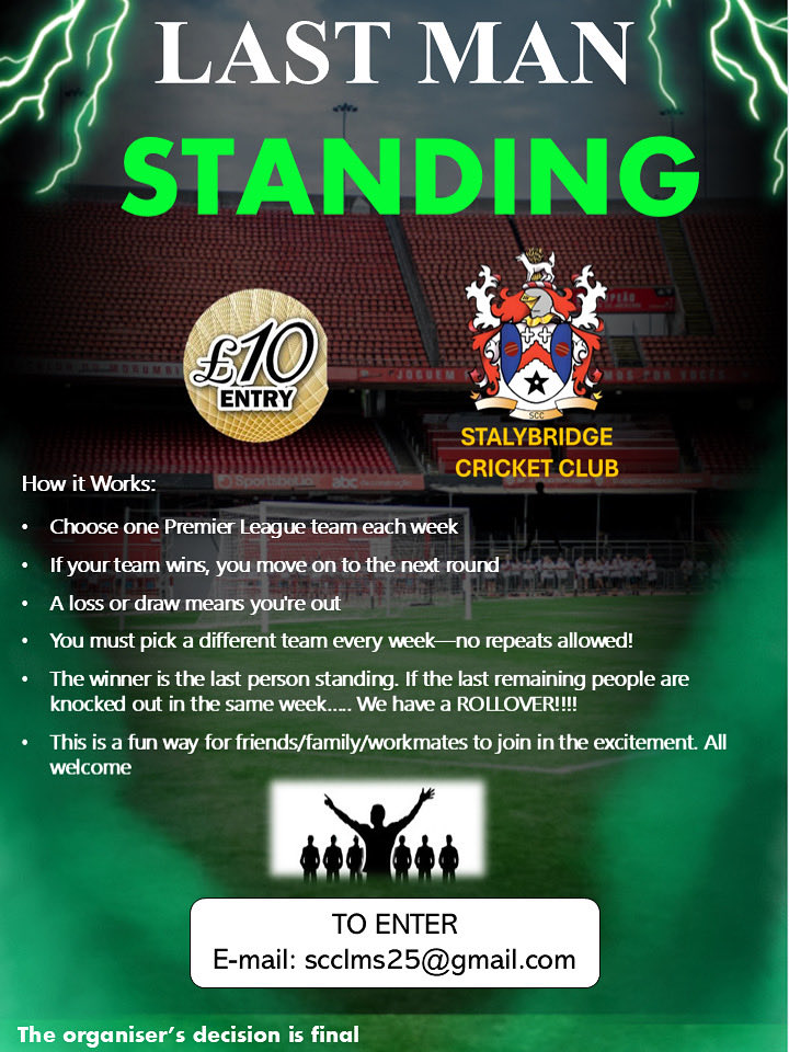 SCC LAST MAN STANDING

Details below if you wish to enter

Open to all