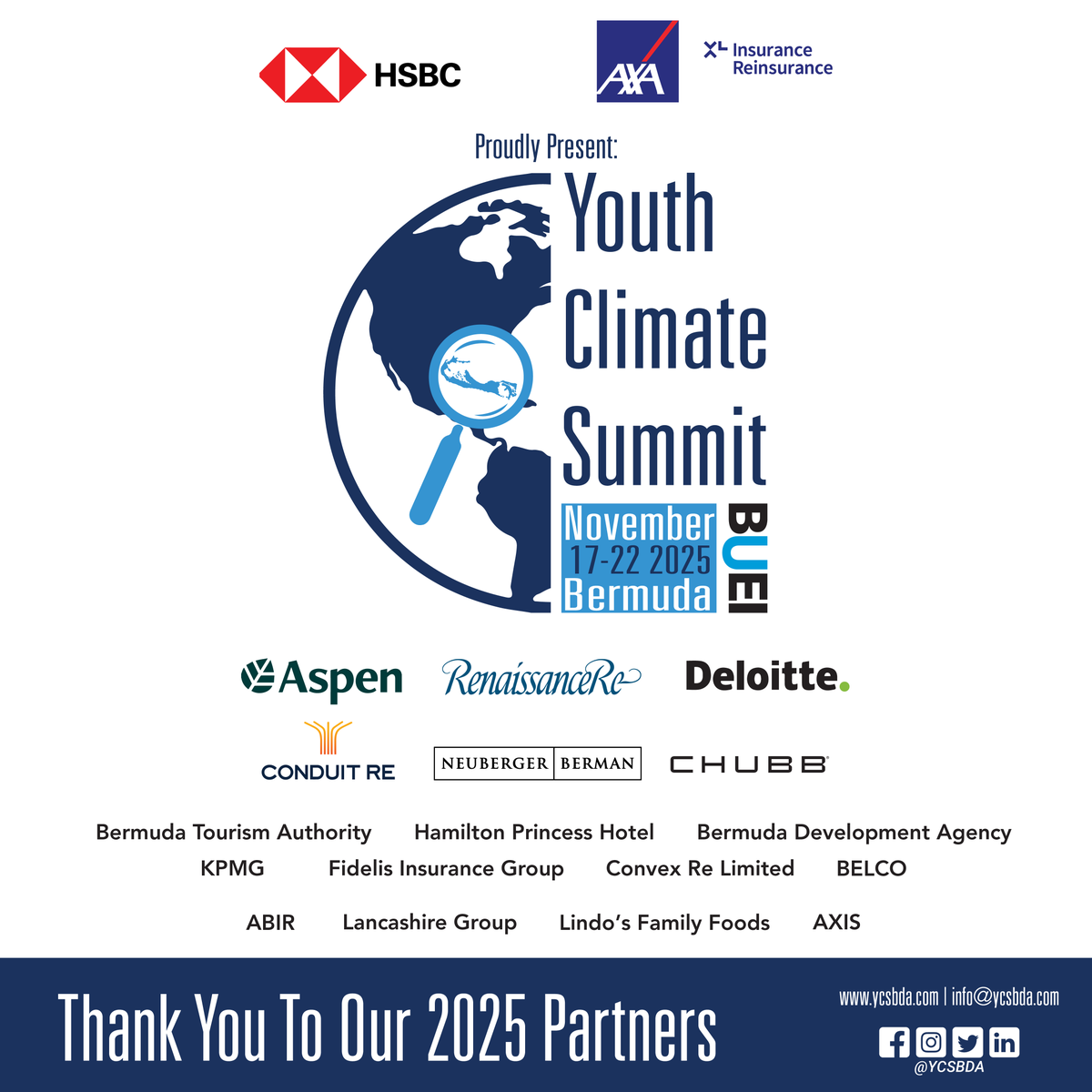 YCS_bda's tweet photo. A huge thank you to our amazing Partners! 💚🌍 Their commitment to Bermuda’s youth and climate action makes this movement possible. 

Explore all our partners here: https://t.co/cihzja65IZ

#BUEI #YCSBDA #YCS2025 #YouthClimateSummit #ClimateAction #Bermuda https://t.co/6TJ3V7ltd5