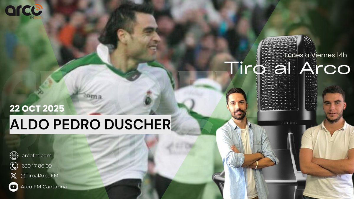 Hoy, desde las 14:00, en <a href="/ArcoFMCantabria/">ARCO FM Cantabria</a>:

👉🏼Entrenamiento del Real Racing Club en los Campos de Sport de El Sardinero
👉🏼Declaraciones de Gustavo Puerta en rueda de prensa
👉🏼Hablamos con Aldo Duscher, exjugador del <a href="/realracingclub/">Real Racing Club</a>
👉🏼Repasamos toda la actualidad de <a href="/LaLiga2/">LALIGA HYPERMOTION</a>