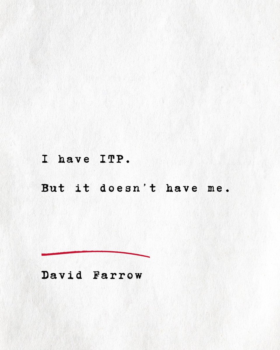 ITPSupportAssoc's tweet image. This powerful message comes straight from Dave Farrow in his inspiring new article!
Living with Immune Thrombocytopenia means managing a complex condition, but as Dave shares, it doesn't mean letting ITP define your life or steal your control. His perspective is a testament to…