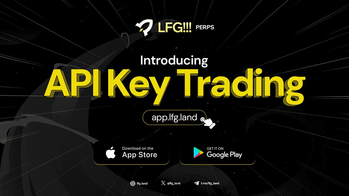lfg_land's tweet image. Never on any other DEXs… but only on lfg.land!
Introducing API Key Trading — automate your edge.
✅ Trade seamlessly without using your main account
✅ Easy setup for Market Makers, Bots & AI Agents
💡 Perfect for algorithmic trading and real-time data…
