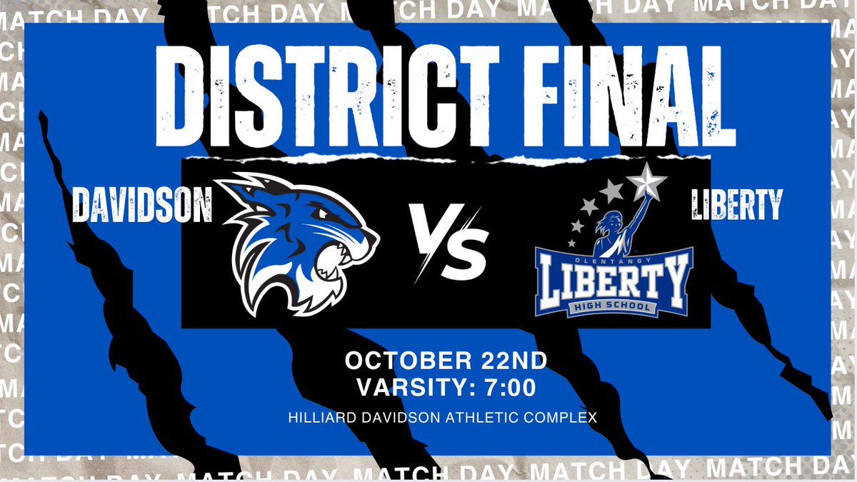 District championship tonight HOME vs Liberty! Come out and support the cats. Bundle up going to be a great match!