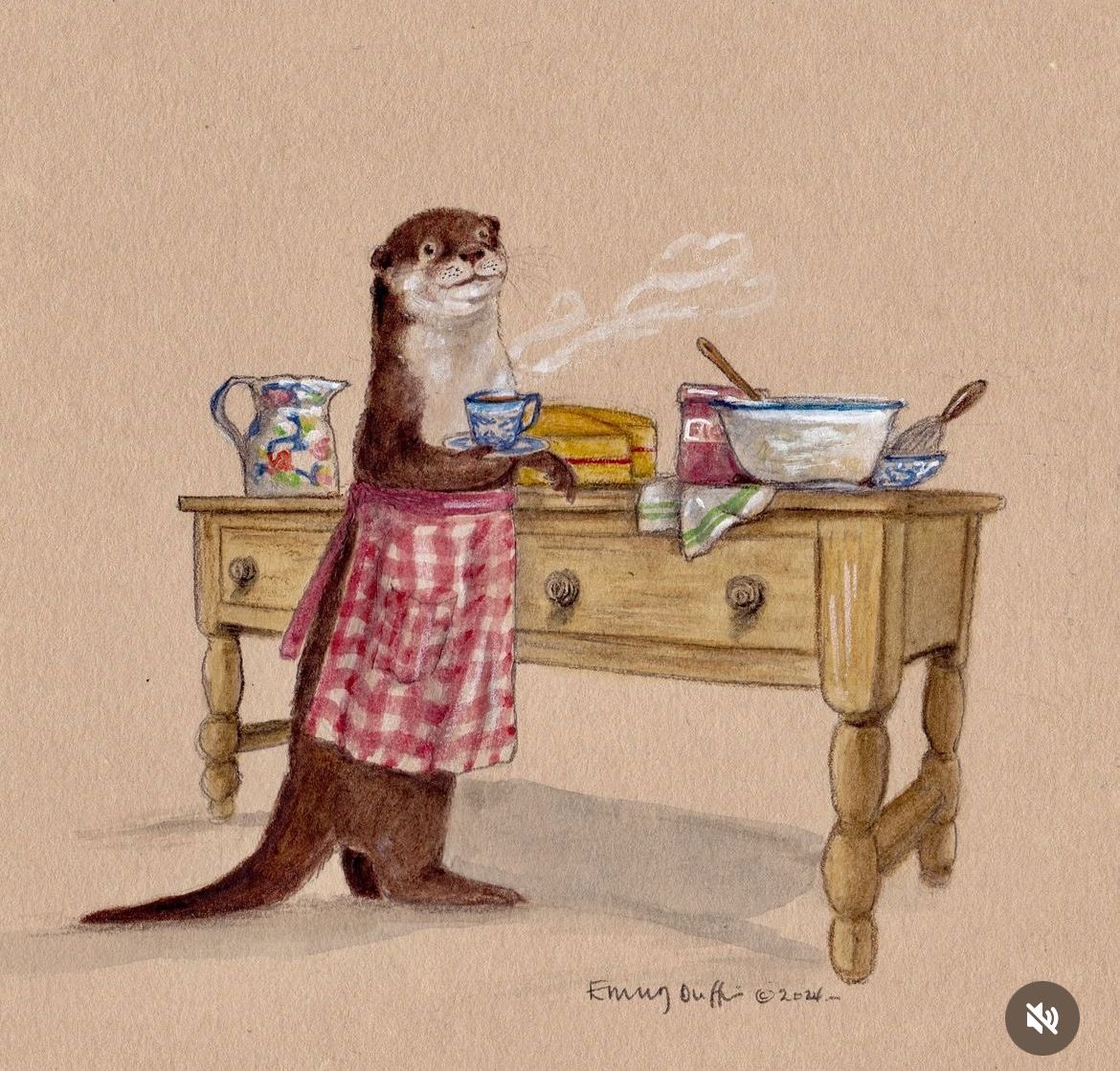 Tea and cake anyone? 🙋‍♀️☕️🍰

Art by Emily Duffin