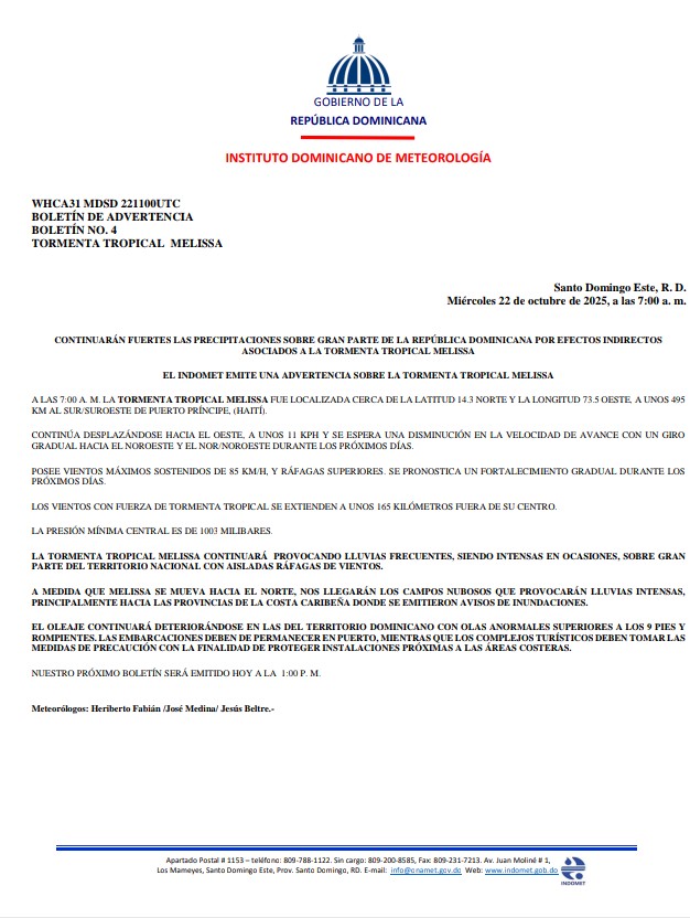 Instituto Dominicano de Meteorología tweet media