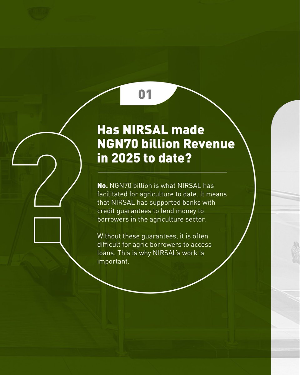 nirsalconnect's tweet image. 𝗚𝗼𝘁 𝗾𝘂𝗲𝘀𝘁𝗶𝗼𝗻𝘀? 
We’ve got answers!
Swipe through for answers to some of the questions we have been asked recently.

For more answers, kindly visit our website.

#NIRSAL #AgricultureFinance #FAQ #Impact #NigeriaAgric #CRG #Valuechain