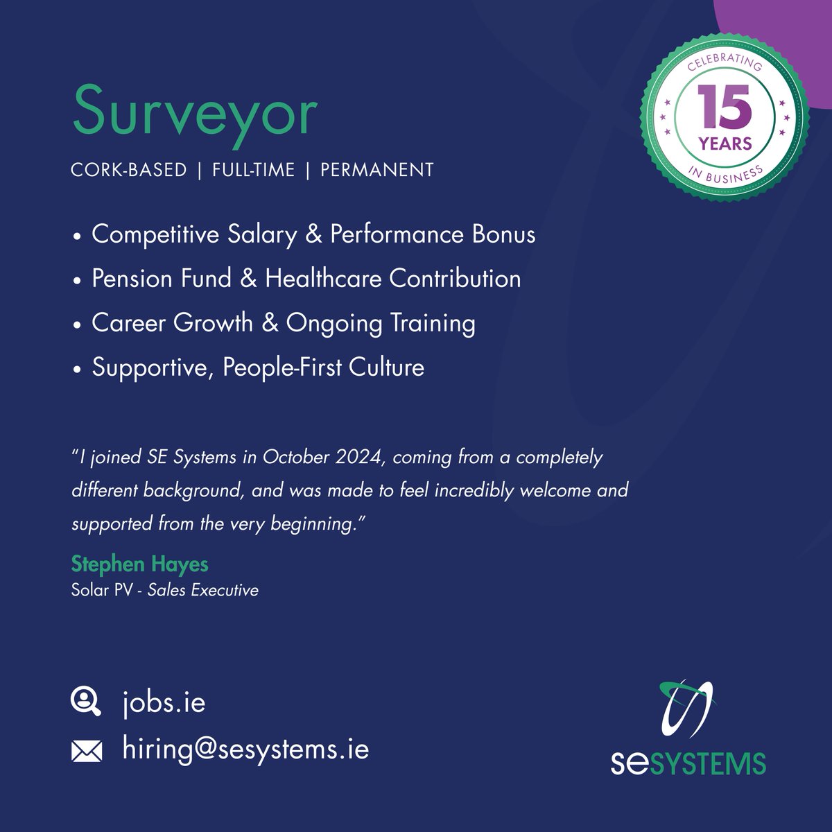 WE’RE HIRING IN CORK!

Passionate about onsite work and problem-solving?

Join SE Systems as a Surveyor and help shape Ireland’s clean energy future.

Apply now👉 jobs.ie/job/surveyor/s…

#SurveyorJobs #CorkJobs #EnergyCareer