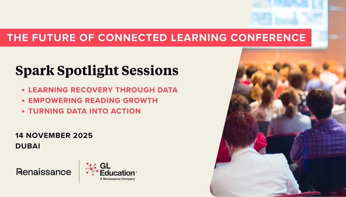 GL_Education's tweet image. 📣 Calling all UAE schools! 

You want to gain practical guidance on connecting assessment, literacy, and wellbeing tools to create a unified learner journey and drive whole-school improvement? 

Join us at the The Future of Connected Learning 2025 Conference for a series of…