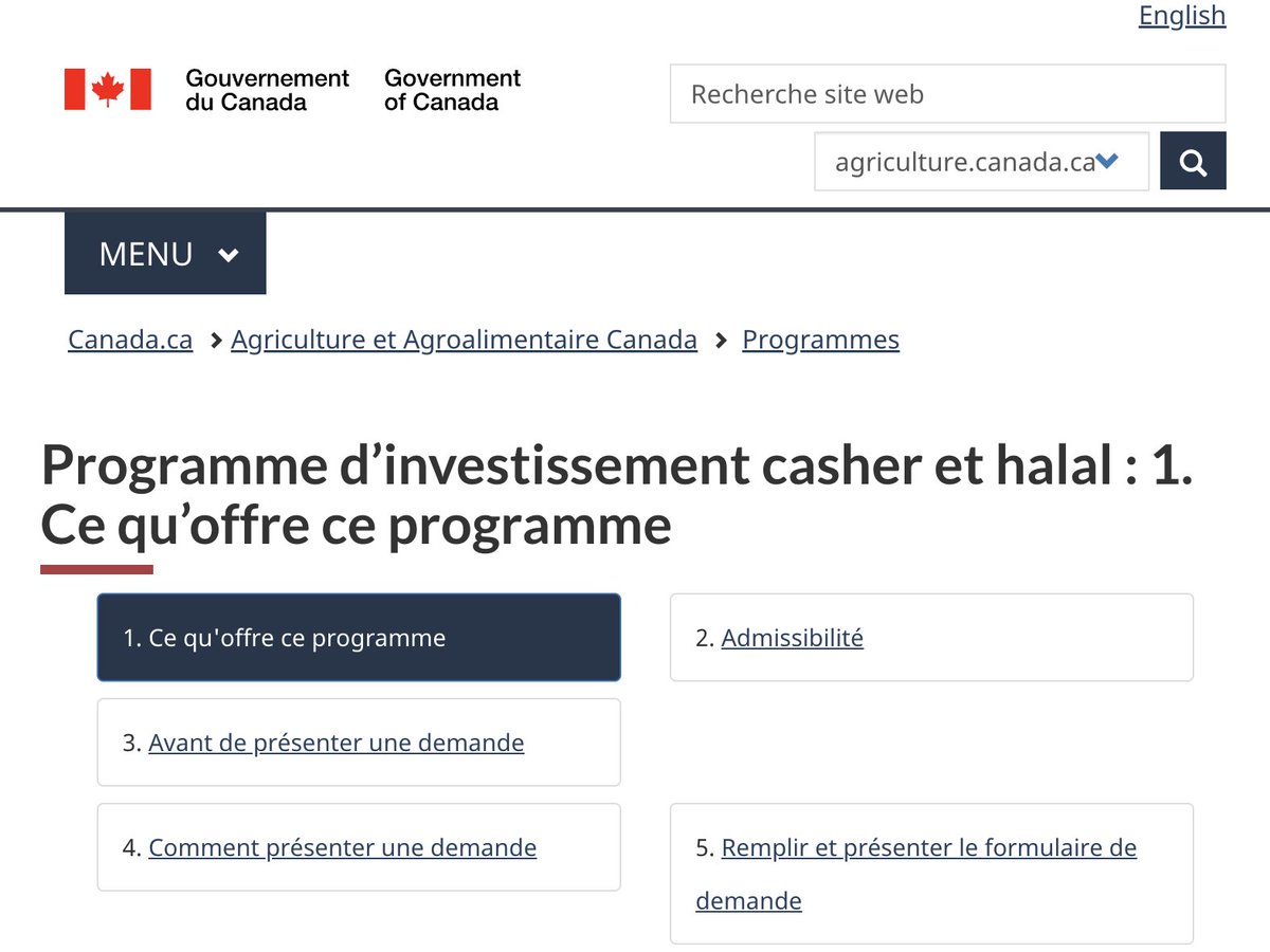 Au Canada 🇨🇦, 25 millions de dollars canadiens de fond publics pour aider les industries halal et kasher.
(ici le kasher est surtout un prétexte pour favoriser le halal, la population musulmane étant 6 fois plus nombreuse et plus consommatrice de produits rituels industriels ).
