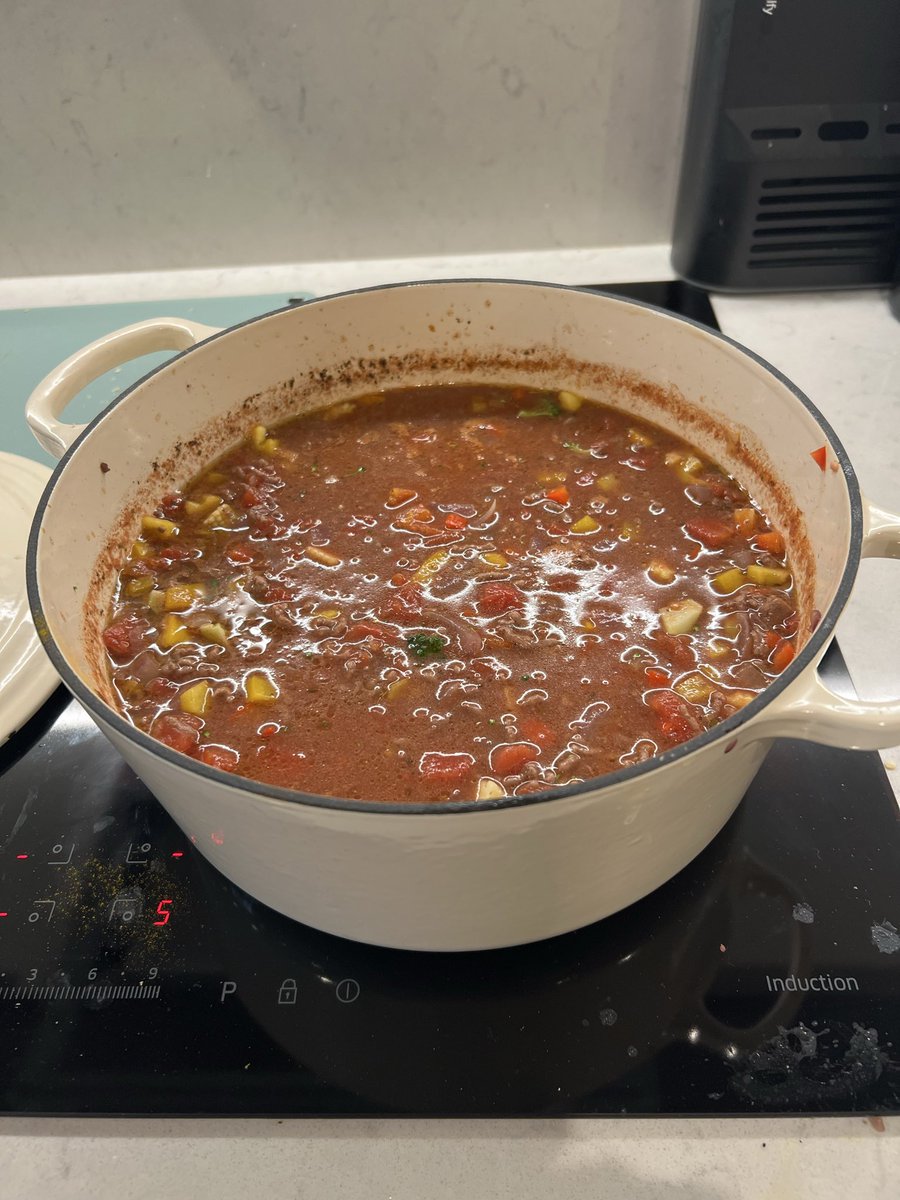 GrandHamster's tweet photo. Daughter coming over tonight and requested Bolognese. Metric fuckton being prepared without delays…
Minor problem: every time I taste my cooking, no matter what it is, the answer always seems to be: more smoked paprika! https://t.co/LqKjh5lZBe