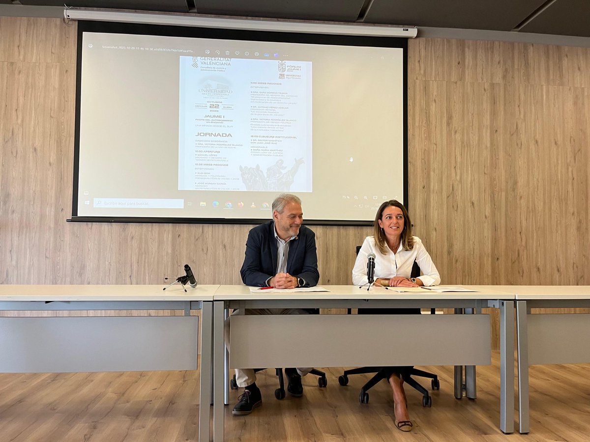 🔵🟡🔴 Nuria Martínez ha reivindicado el papel de Jaume I como artífice del proyecto común de convivencia y prosperidad que es la Comunitat Valenciana en la jornada ‘Jaume I padre del autogobierno valenciano, una mirada desde el sur’, organizada por <a href="/GVAjusticia/">GVA Justicia y AAPP</a> y <a href="/ForumJaumeI/">Fòrum Jaume I</a>