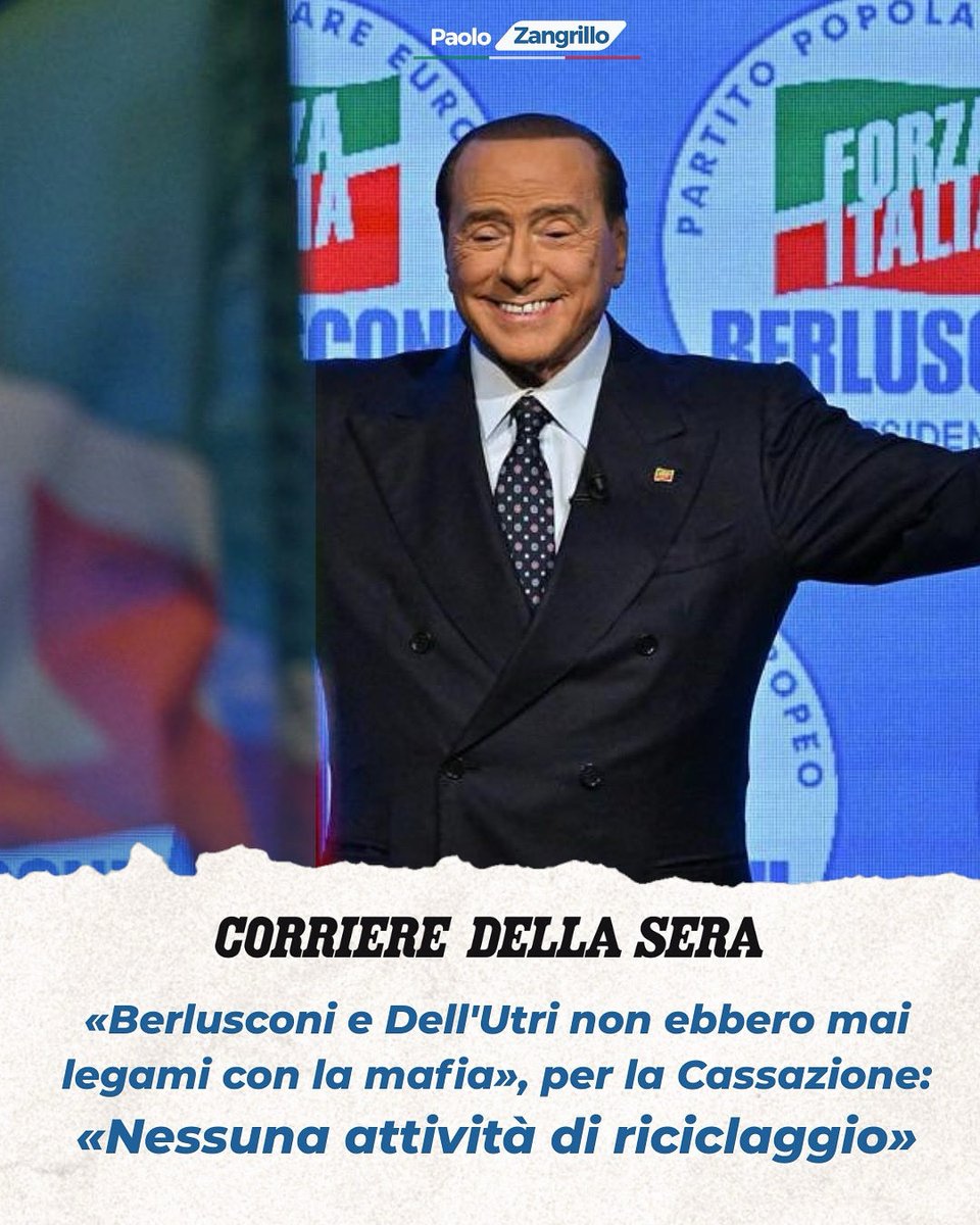 Paolo_Zangrillo's tweet photo. Decenni di persecuzioni giudiziarie, di fango , teoremi inverosimili contro Silvio Berlusconi, uno statista che ha rinunciato ad un percorso imprenditoriale straordinario per dedicarsi all’Italia, scrivendo pagine che resteranno con orgoglio nella storia del nostro Paese. https://t.co/JpZQwrvMw8