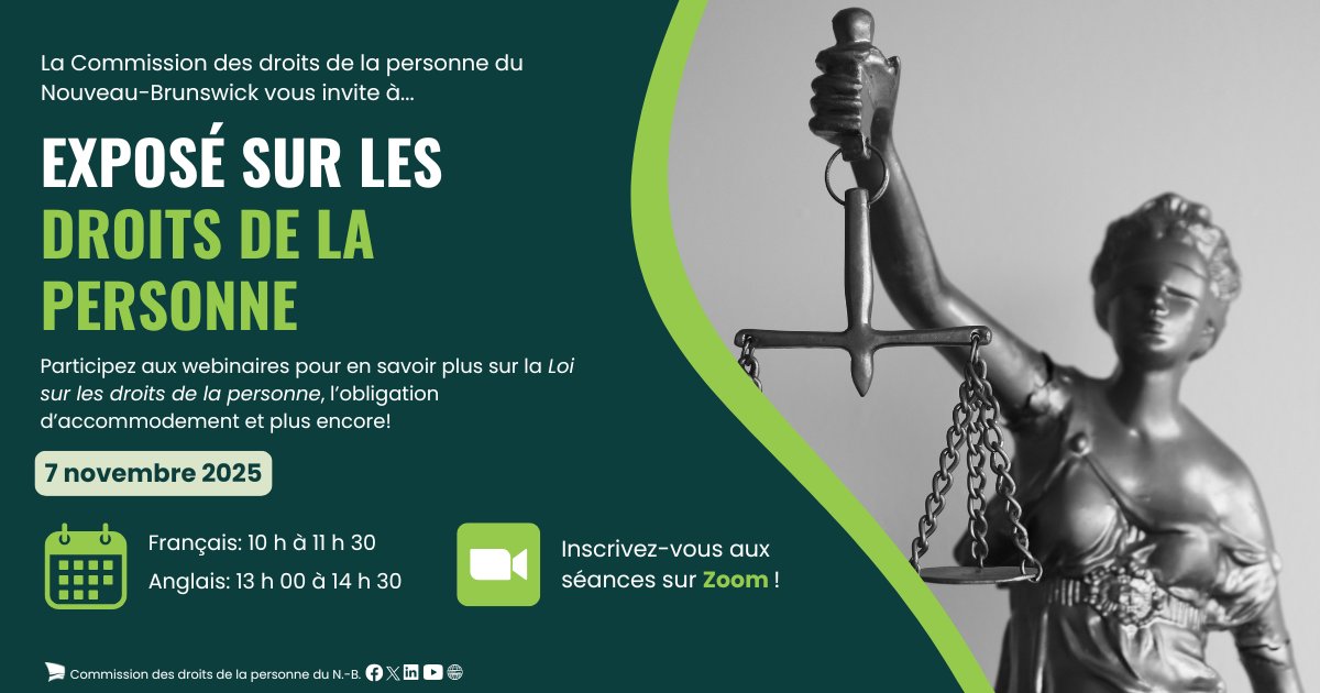 📣 Ne manquez pas les webinaires organisés par la CDP le 7 nov. 2025!

Joignez-vous à nous pour en savoir plus sur la législation provinciale en matière de droits de la personne et plus encore!

Pour s’inscrire :
🔗 FR : bit.ly/4gmVRkO
🔗 EN : bit.ly/41CiOMh