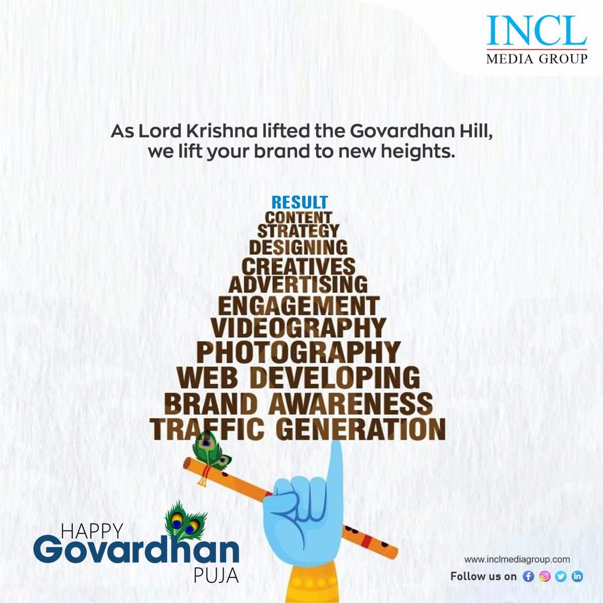 INCLGROUP's tweet image. Wishing you and your family joy, prosperity, and happiness on this auspicious occasion! 

#INCLMediaGroup #GovardhanPuja #Festivals #FestivalsOfIndia