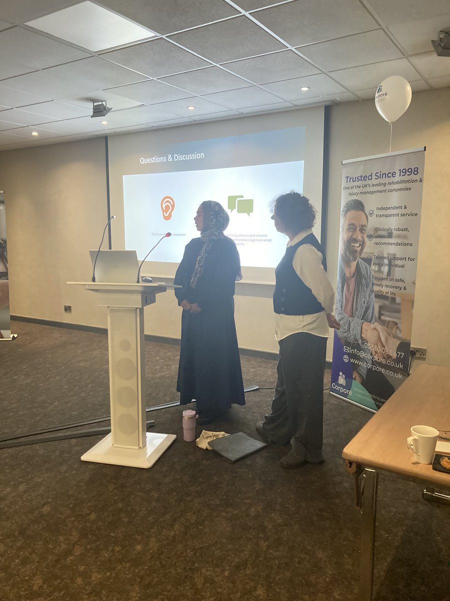 We were lucky enough to have two fantastic speakers from Reach Personal Injury Service join us today to give insight into cognitive rehabilitation - thank you Sameera Vali and Tracy Humphries! #RehabFromAllAngles