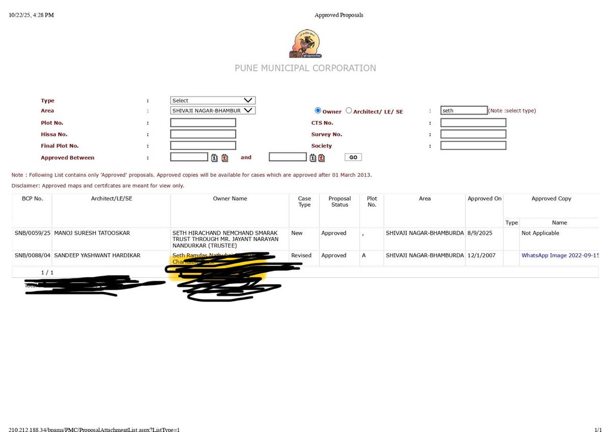 जैन ट्रस्ट – मॉडेल कॉलनीला खरेदीखतापूर्वीच  इमारत बांधकाम परवानगी!
ट्रस्टीने इमारत बांधकाम परवानगीसाठी अर्ज नोंदणी खरेदीखताआधीच केला —

म्हणजेच सर्व प्रक्रिया, मंजुरी आणि कागदपत्रांची पूर्तता डील फायनल होण्याआधीच झाली होती!

मग 8 ऑक्टोबर 2025 रोजी झालेली नोंदणी आणि मॉर्गेज हा