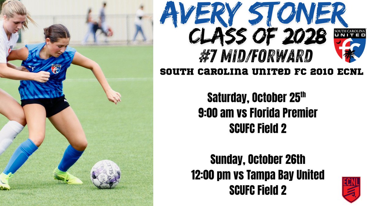 Home games this weekend! ⬇️ <a href="/TannerOsborne27/">Tanner Osborne</a> <a href="/tikitakaklu/">Tomasz Kluszczynski 🇵🇱/🇺🇸</a> <a href="/SCUnited_FC/">SC United FC</a> <a href="/ImYouthSoccer/">ECNL/GA/Recruiting/College Soccer</a> <a href="/ImCollegeSoccer/">College Soccer Truth ™</a> <a href="/ECNLgirls/">ECNL Girls</a> <a href="/ECNLSoutheast/">ECNL Southeast Girls</a> <a href="/TopDrawerSoccer/">TopDrawerSoccer</a> <a href="/PrepSoccer/">Prep Soccer ⚽️</a> <a href="/TheSoccerWire/">SoccerWire</a>