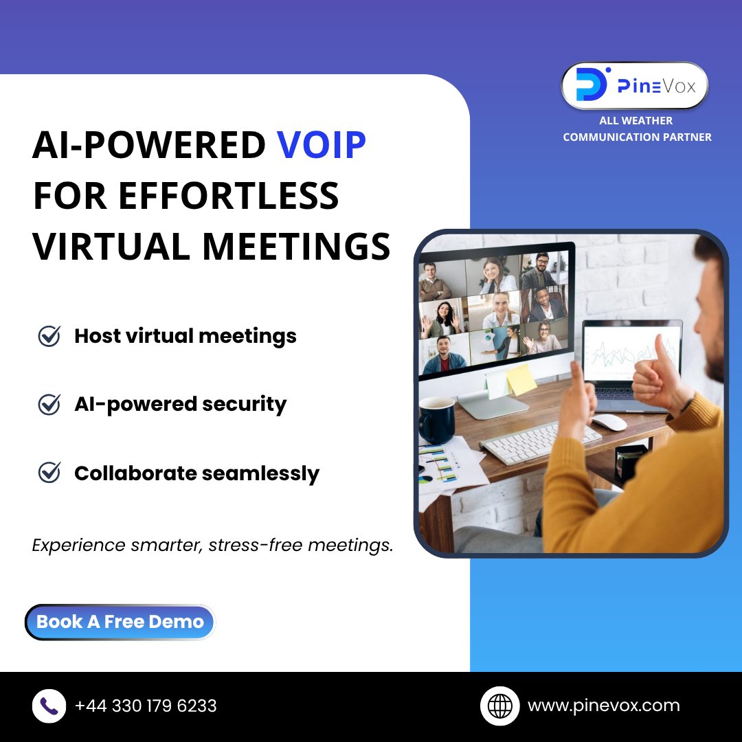 pinevox's tweet photo. 💡 Smarter meetings start here!
Experience AI-powered VoIP — seamless, secure &amp; stress-free.

🎥 Host smarter | 🔒 Stay protected | 🤝 Collaborate anywhere

🚀 Step into the future with PineVox.
#PineVox #VoIP #AICommunication #SmartMeetings https://t.co/2RDlm9VzlD