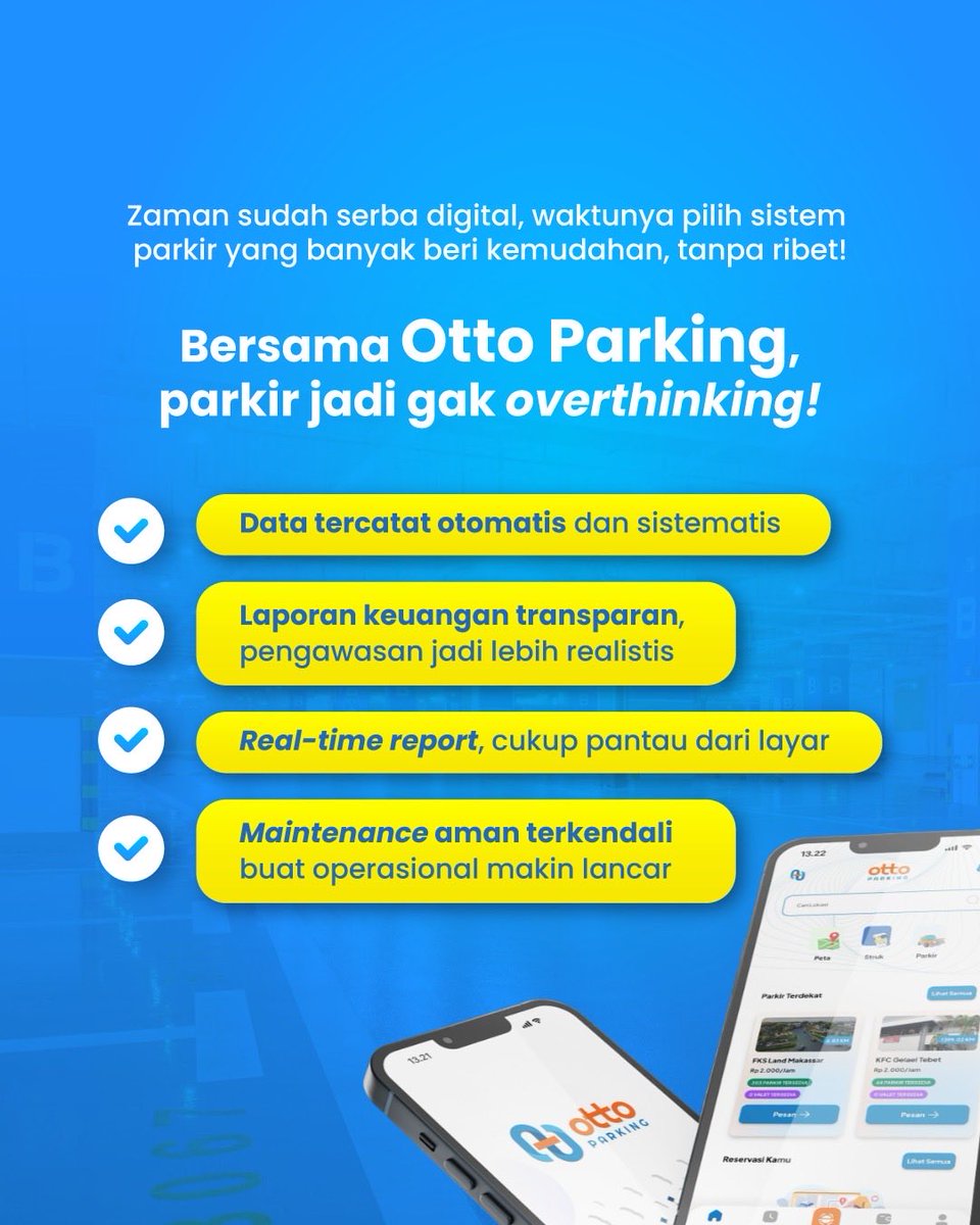 NusantaraInfra's tweet image. Masih ribet parkir pakai sistem lama?🧐
Saatnya beralih ke sistem parkir digital biar ga buat pengguna parkir kesal!
#NusantaraInfrastructure #InfrastructureDevelopment #OttoParking