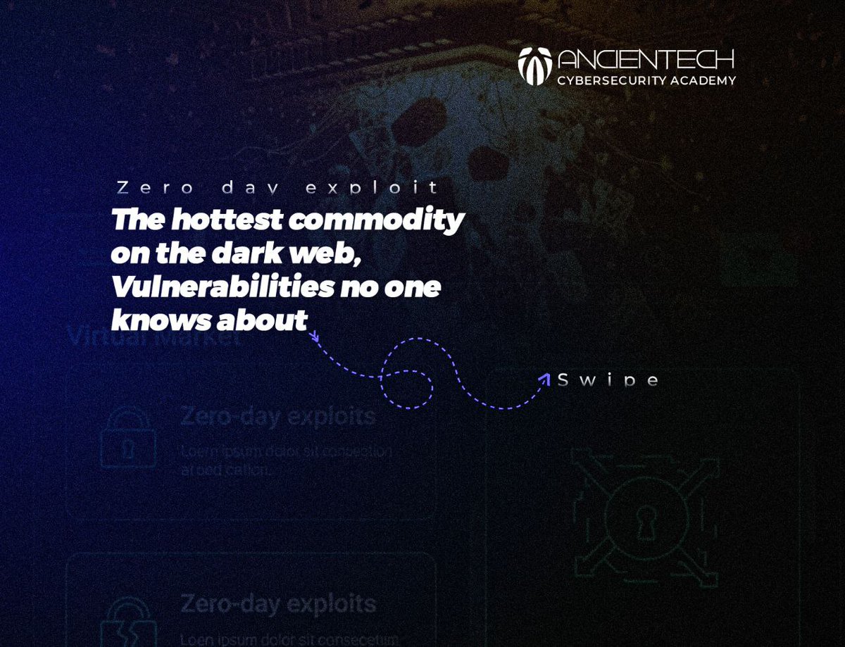 ancientechcyber's tweet image. Zero-Day Exploits: The Dark Web’s Hottest Commodity 🔥
Hidden vulnerabilities. Hacker markets. Surveillance shadows.
We decode the threats lurking in digital darkness.
Stay patched. Stay alert. Stay ahead.
#ZeroDayExploit #CybercrimeDecoded #AncienTechAcademy