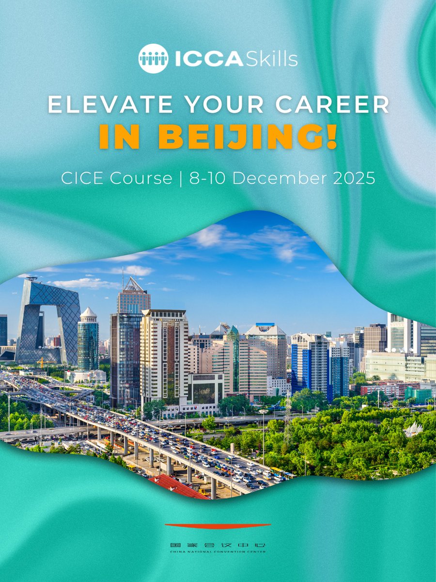 🇨🇳 Elevate your expertise in Beijing with #ICCASkills CICE Course!
8–10 Dec: Gain hands-on strategies, connect with global peers &amp; future-proof your career in #BusinessEvents. 🎓
👉 iccaskills.org/cice-beijing-d…

#ICCAWorld #ICCALearn #OneStepAhead